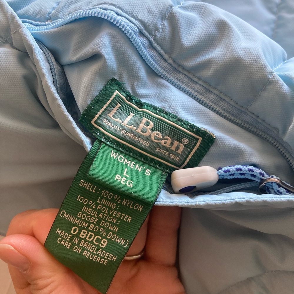 L.L.Bean Puffer Down Filled Vest Zipper Reversible Women’s Size Large - Picture 5 of 9